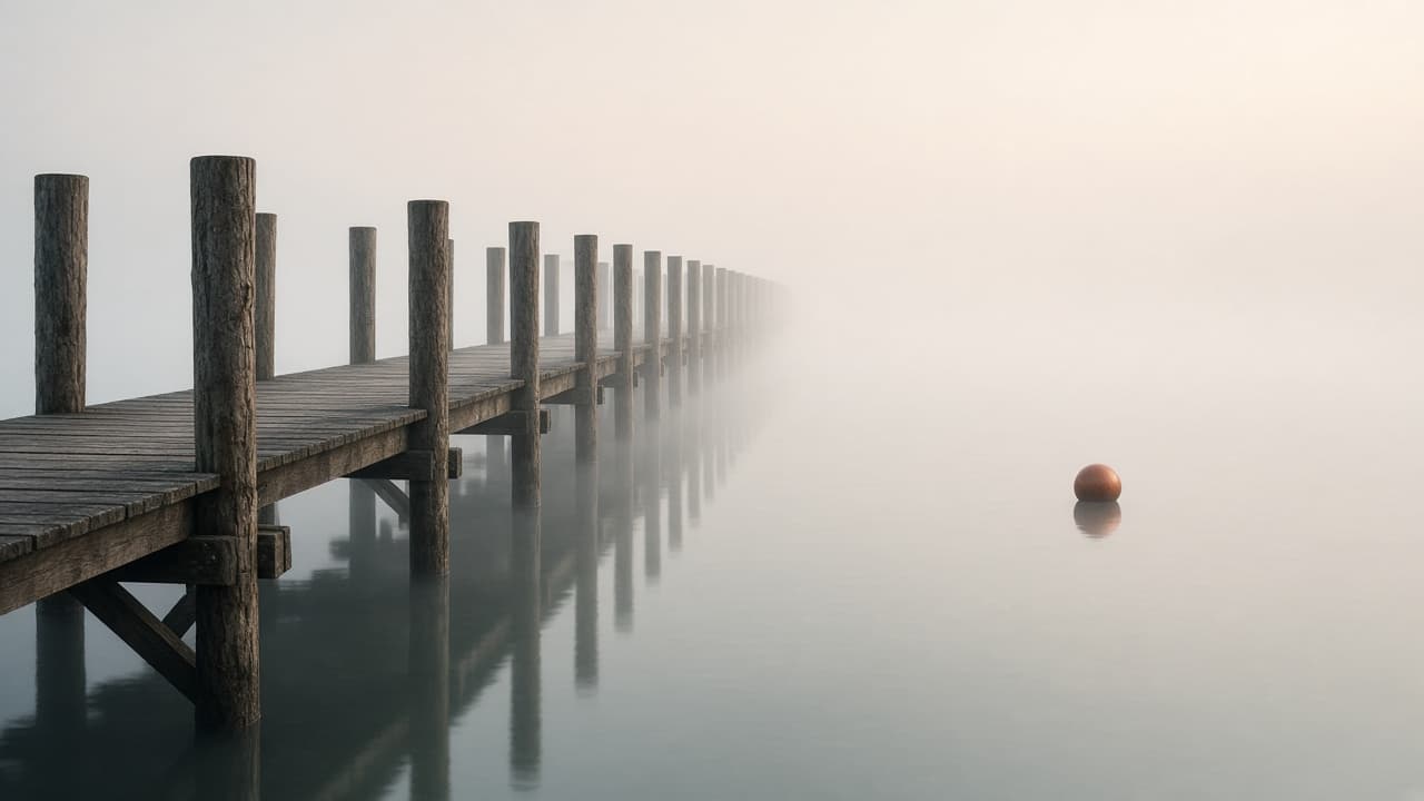 Steg im Morgennebel